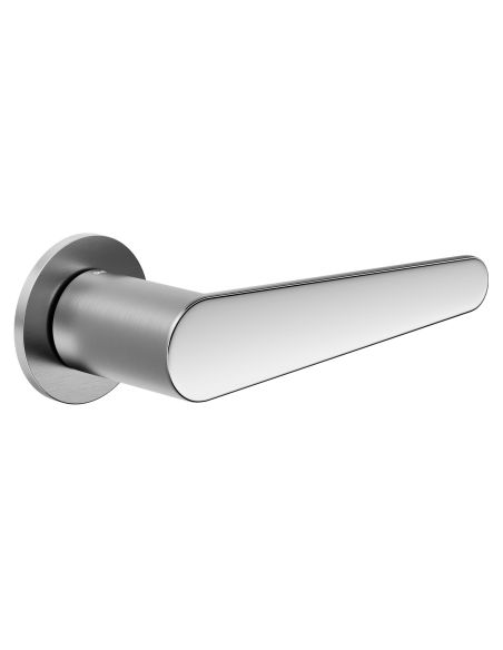 Maniglia per porta Leva Mirror dnd Handles con rosetta e bocchetta tonda fine