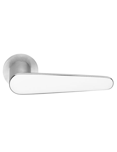 Maniglia per porta Leva Mirror dnd Handles con rosetta e bocchetta tonda fine