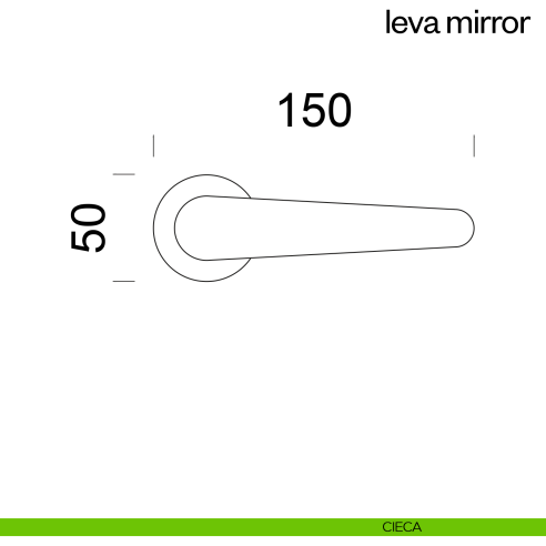 Maniglia per porta Leva Mirror dnd Handles con rosetta e bocchetta tonda fine cieca