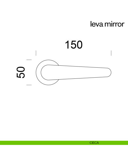 Maniglia per porta Leva Mirror dnd Handles con rosetta e bocchetta tonda fine cieca