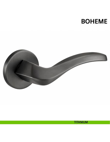 Maniglia per porta Boheme Ghidini con rosetta tonda titanium