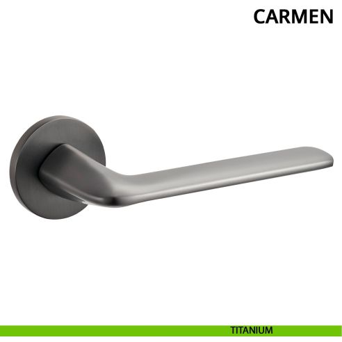 Maniglia per porta Carmen Ghidini con rosetta tonda titanium
