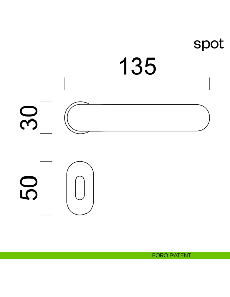 Maniglia per porta Spot dnd Handles con rosetta minimale Unico patent