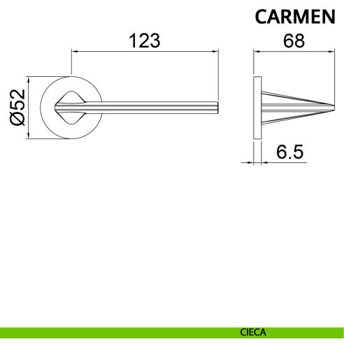 Maniglia per porta Carmen Ghidini con rosetta tonda cieca