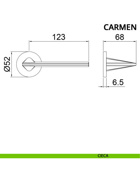 Maniglia per porta Carmen Ghidini con rosetta tonda cieca