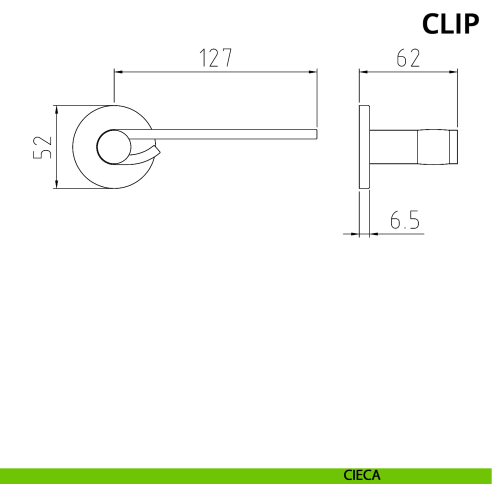 Maniglia per porta Clip Ghidini con rosetta tonda cieca