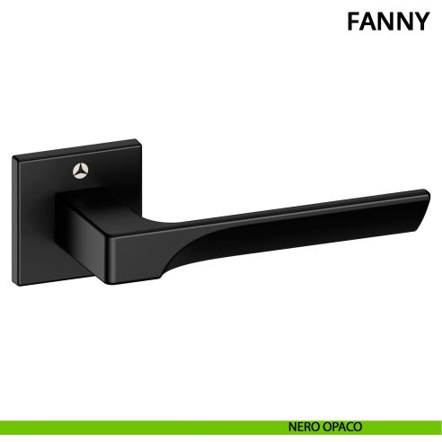Maniglia per porta Fanny Ghidini con rosetta quadrata nero