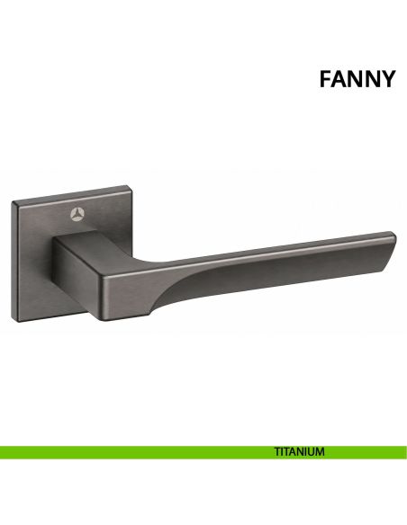 Maniglia per porta Fanny Ghidini con rosetta quadrata titanium