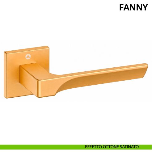 Maniglia per porta Fanny Ghidini con rosetta quadrata oro satinato