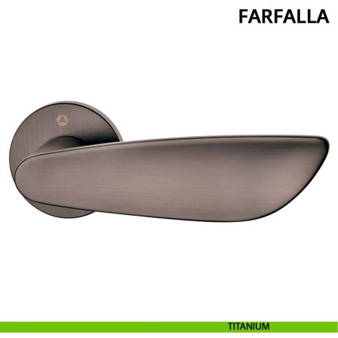 Maniglia per porta Farfalla Ghidini con rosetta tonda titanium