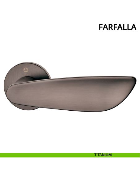 Maniglia per porta Farfalla Ghidini con rosetta tonda titanium