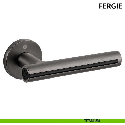 Maniglia per porta Fergie Ghidini con rosetta tonda titanium