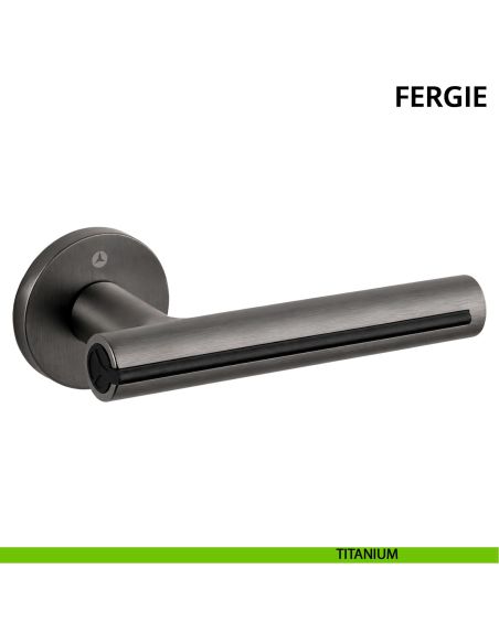 Maniglia per porta Fergie Ghidini con rosetta tonda titanium