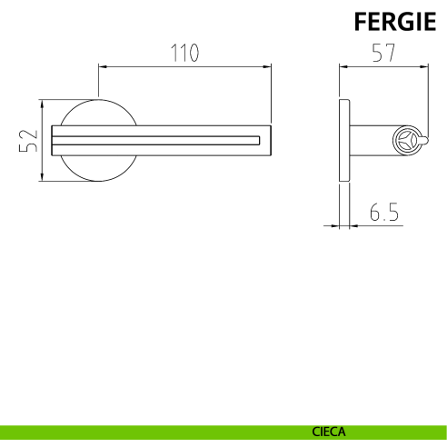 Maniglia per porta Fergie Ghidini con rosetta tonda cieca