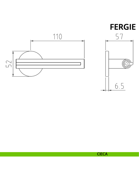 Maniglia per porta Fergie Ghidini con rosetta tonda cieca