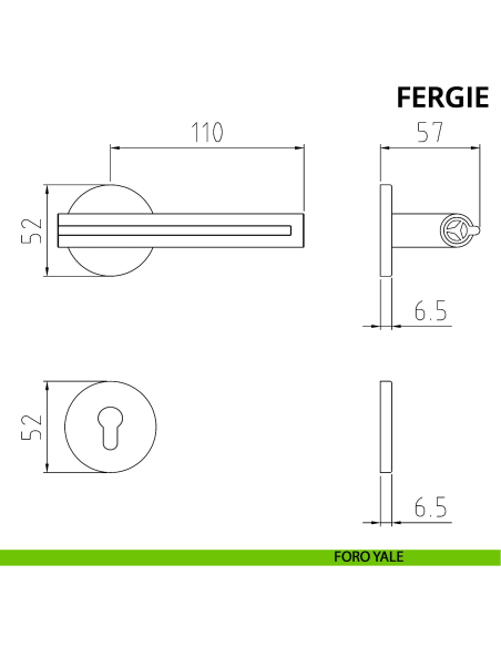 Maniglia per porta Fergie Ghidini con rosetta tonda yale