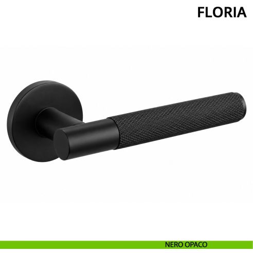 Maniglia per porta Floria Ghidini con rosetta tonda nero