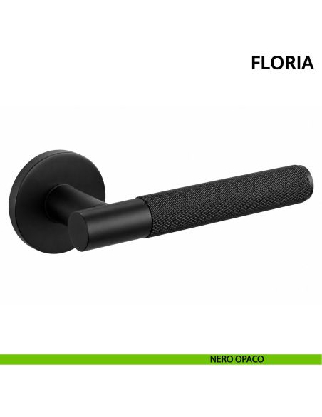 Maniglia per porta Floria Ghidini con rosetta tonda nero