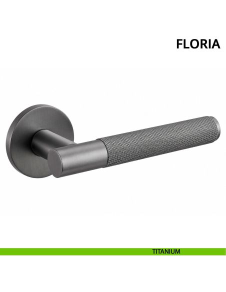 Maniglia per porta Floria Ghidini con rosetta tonda titanium