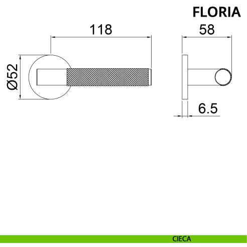 Maniglia per porta Floria Ghidini con rosetta tonda cieca