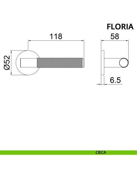 Maniglia per porta Floria Ghidini con rosetta tonda cieca