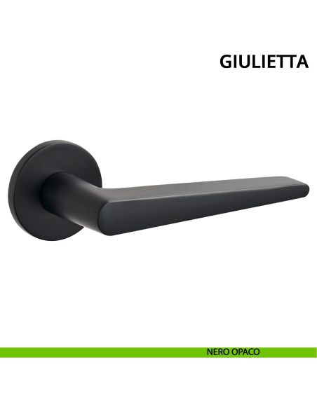 Maniglia per porta Giulietta Ghidini con rosetta tonda nero