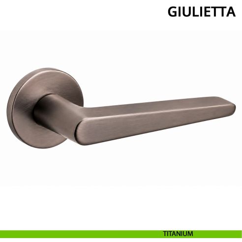 Maniglia per porta Giulietta Ghidini con rosetta tonda titanium