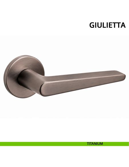 Maniglia per porta Giulietta Ghidini con rosetta tonda titanium