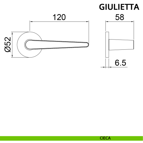 Maniglia per porta Giulietta Ghidini con rosetta tonda cieca