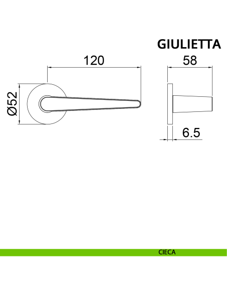 Maniglia per porta Giulietta Ghidini con rosetta tonda cieca
