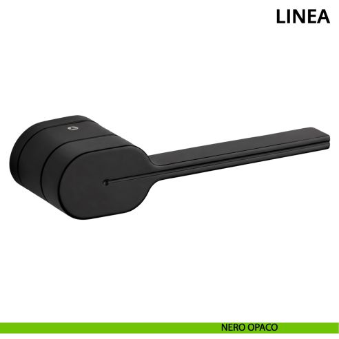 Maniglia per porta Linea Ghidini con rosetta ovale nero