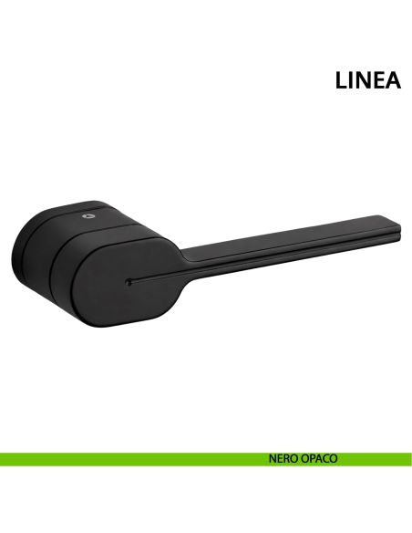 Maniglia per porta Linea Ghidini con rosetta ovale nero