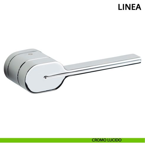 Maniglia per porta Linea Ghidini con rosetta ovale cromo lucido