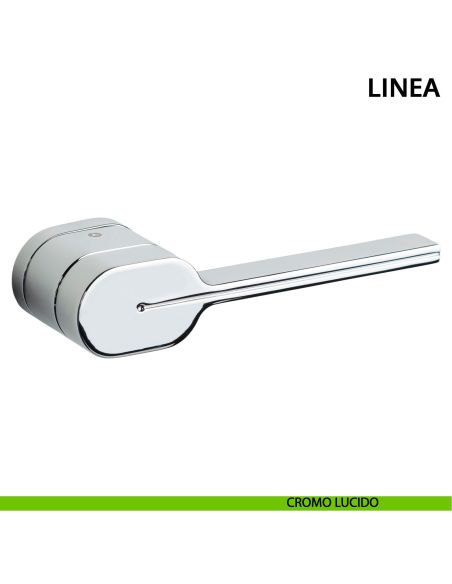 Maniglia per porta Linea Ghidini con rosetta ovale cromo lucido