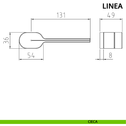 Maniglia per porta Linea Ghidini con rosetta ovale cieca