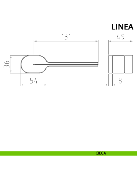 Maniglia per porta Linea Ghidini con rosetta ovale cieca