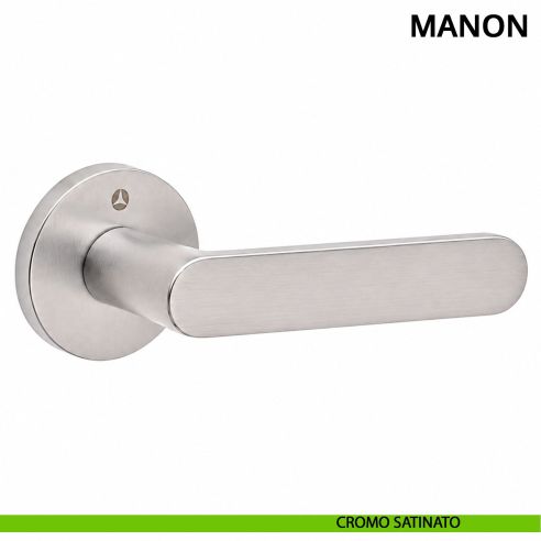 Maniglia per porta Manon Ghidini con rosetta tonda satinato