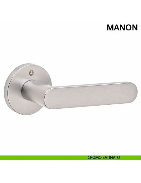 Maniglia per porta Manon Ghidini con rosetta tonda satinato