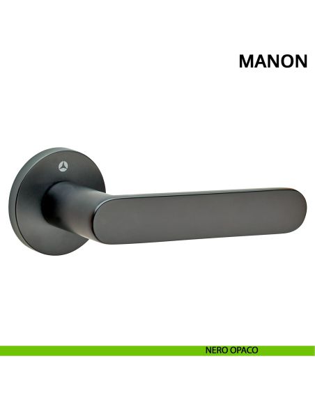 Maniglia per porta Manon Ghidini con rosetta tonda nero
