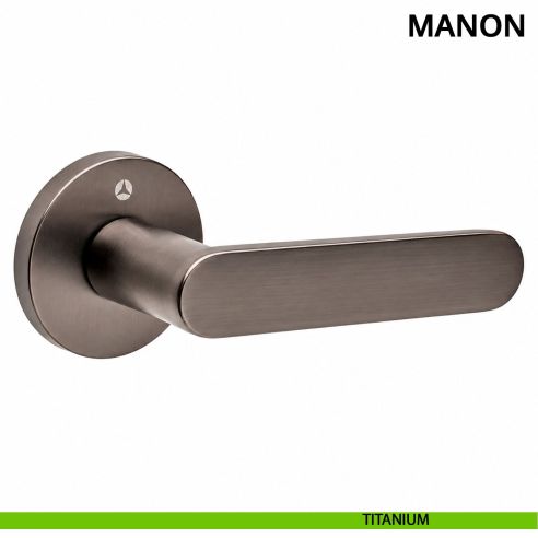 Maniglia per porta Manon Ghidini con rosetta tonda titanium