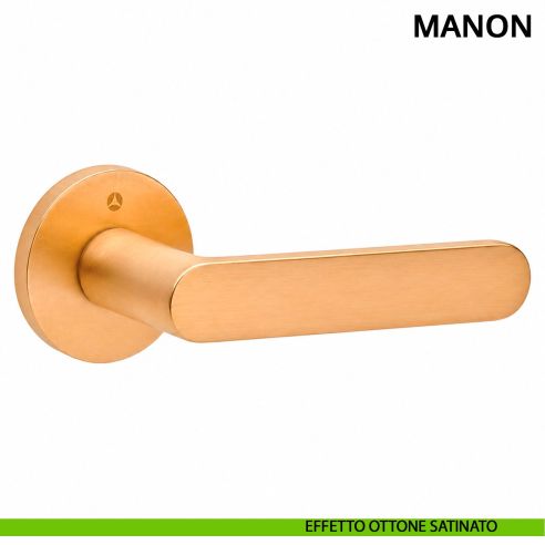 Maniglia per porta Manon Ghidini con rosetta tonda ottone satinato