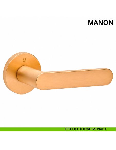 Maniglia per porta Manon Ghidini con rosetta tonda ottone satinato