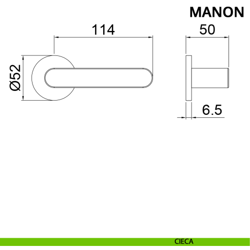 Maniglia per porta Manon Ghidini con rosetta tonda cieca