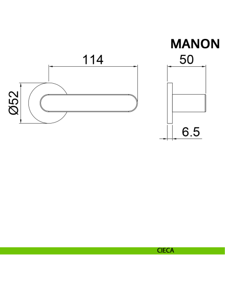 Maniglia per porta Manon Ghidini con rosetta tonda cieca
