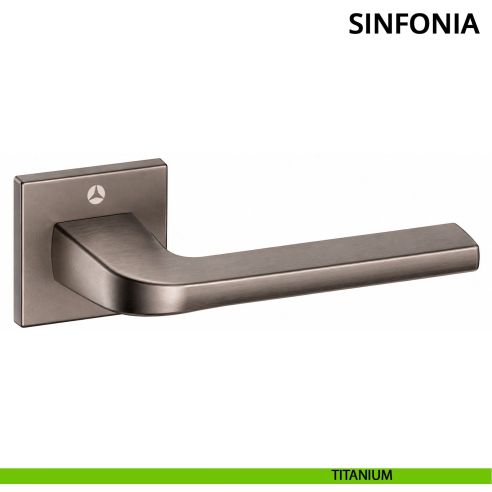 Maniglia per porta Sinfonia Ghidini con rosetta quadrata titanium