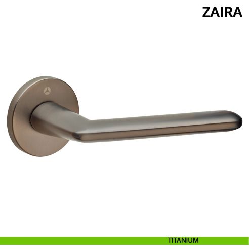 Maniglia per porta Zaira Ghidini con rosetta tonda titanium