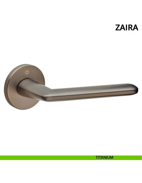 Maniglia per porta Zaira Ghidini con rosetta tonda titanium