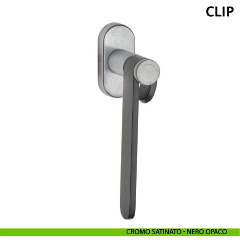 Maniglia per finestra DK Clip Ghidini nero - cromo satinato