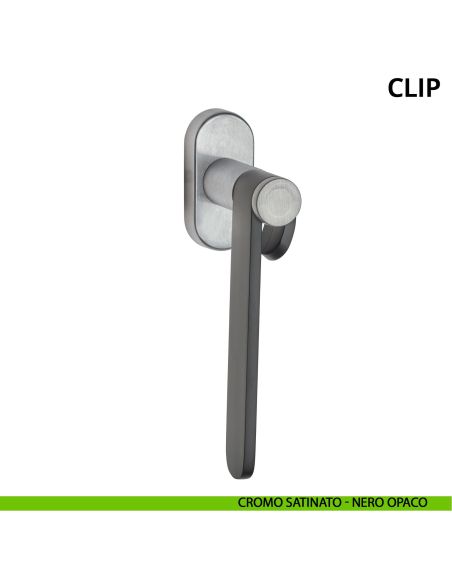 Maniglia per finestra DK Clip Ghidini nero - cromo satinato