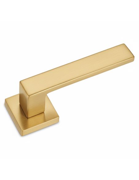 Maniglia per porta Quadrata ottone satinato opaco moderna